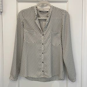 Zara Black and White Polka Dot Blouse